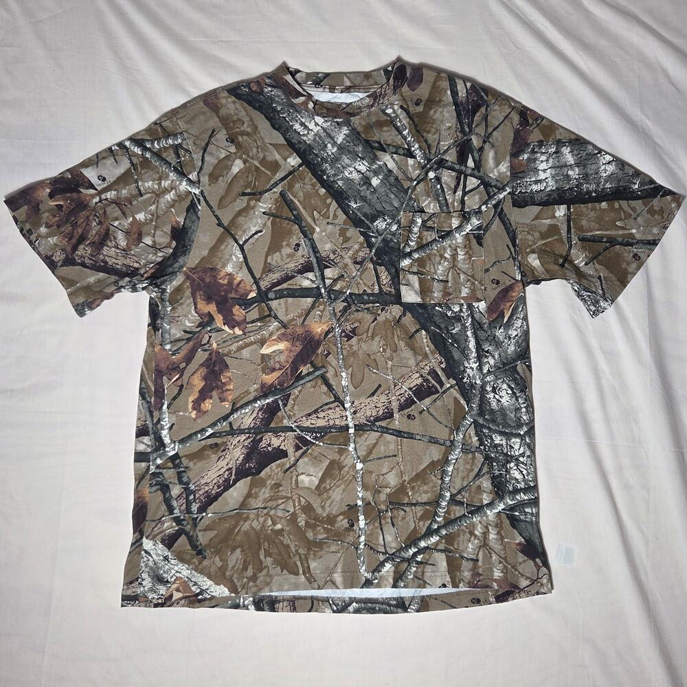 Outfitters Ridge Mens Large Camo Pocket T Shirt Fusion 3-D Hunting 100% Cotton L